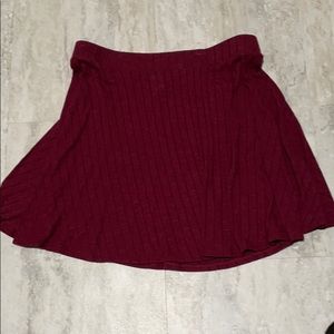 Maroon A-Line Mini Skirt